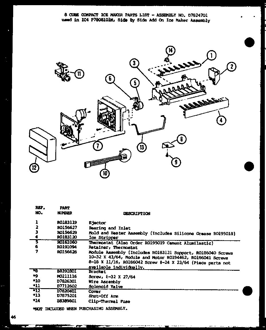 Amana IC4-P7808101W 8 cube compact ice maker (ic4/p7808101w) diagram