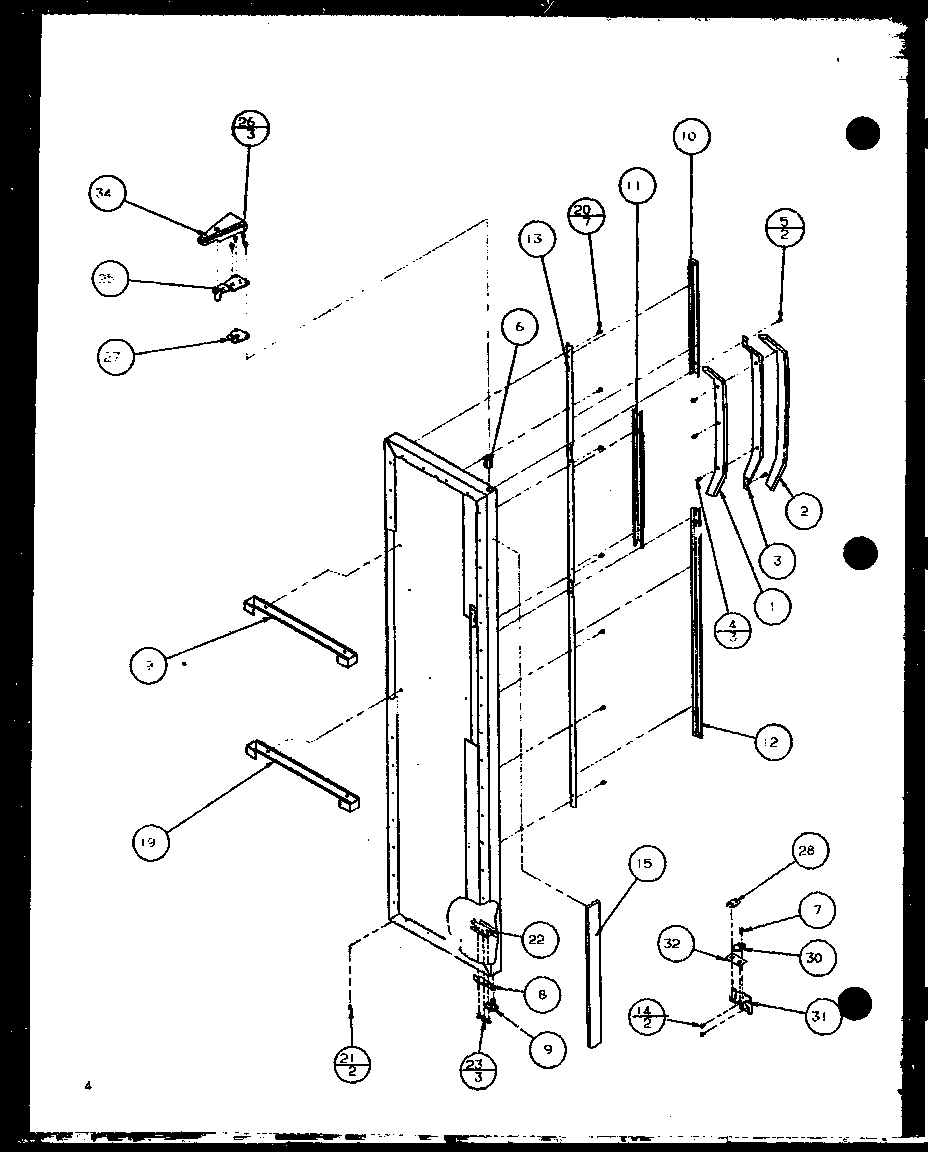 Amana SX22J-P1104029W freezer door hinge and trim parts (sx22j/p7870118w) (sx22j/p1104029w) (sx25j/p7870105w) (sx25j/p1104025w) diagram