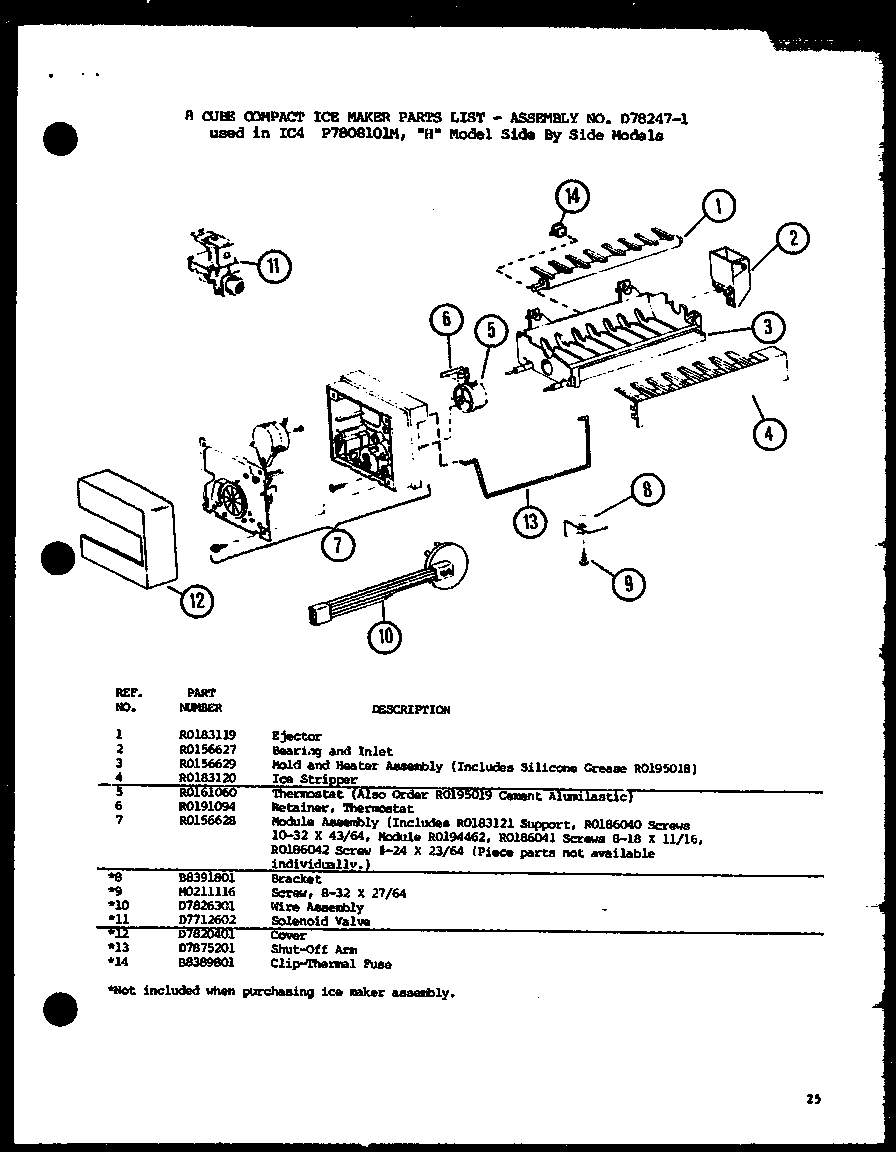 Amana SX22J-P1104029W 8 cube compact ice maker (ic4/p7808101w) diagram