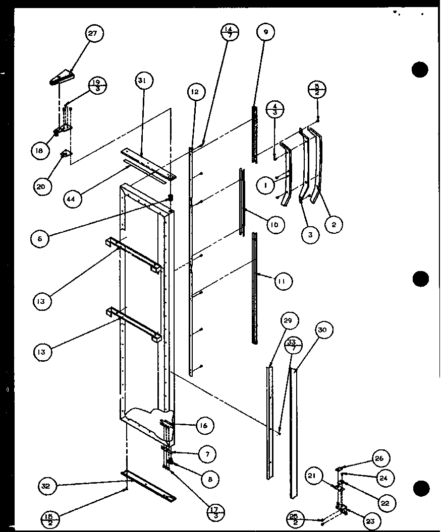Amana SXI20J-P7870122W freezer door (sxi20j/p7870122w) diagram