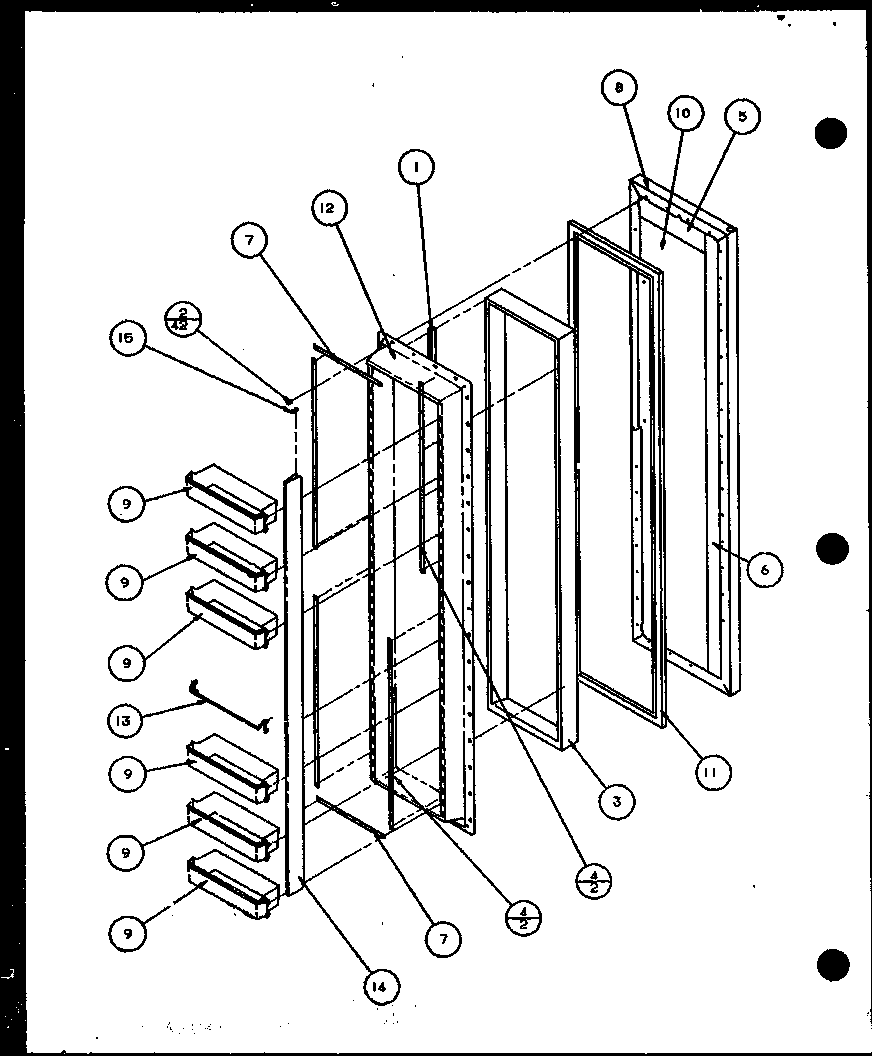 Amana SXI20J-P7870122W freezer door (sxi20j/p7870122w) diagram