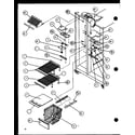 Amana SBI20J-P7870125W freezer shelving and refrigerator light (sxi20j/p7870122w) diagram