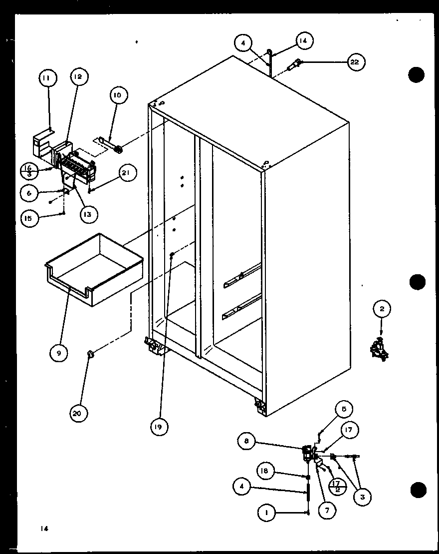 Amana SXI20J-P7870122W factory installed ice maker (sxi20j/p7870122w) diagram
