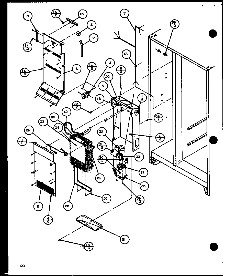 Amana SXI20J-P7870122W evaporator and air handling (sxi20j/p7870122w) diagram