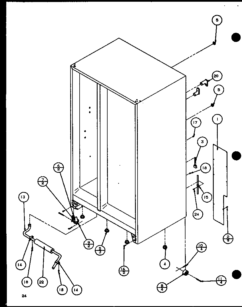 Amana SXI20J-P7870122W rollers and back unit (sxi20j/p7870122w) diagram