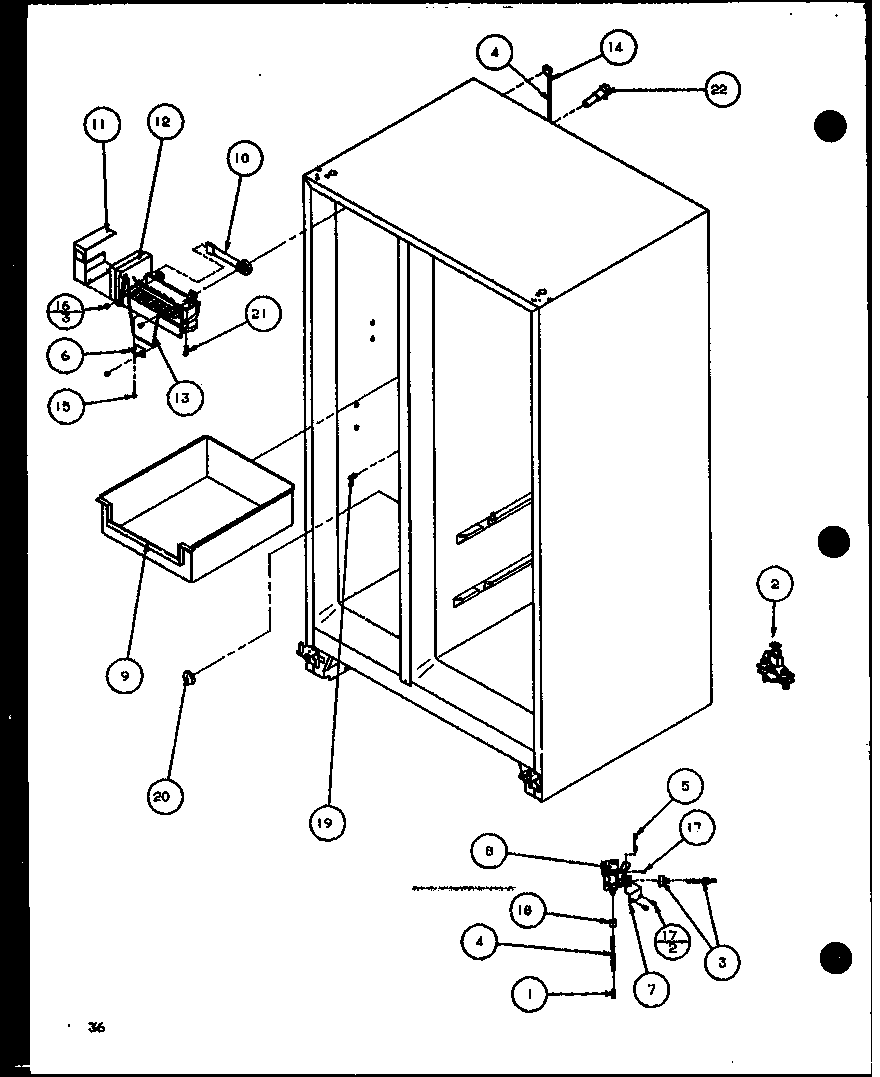 Amana SXI20J-P7870122W 8 cube compact ice maker diagram