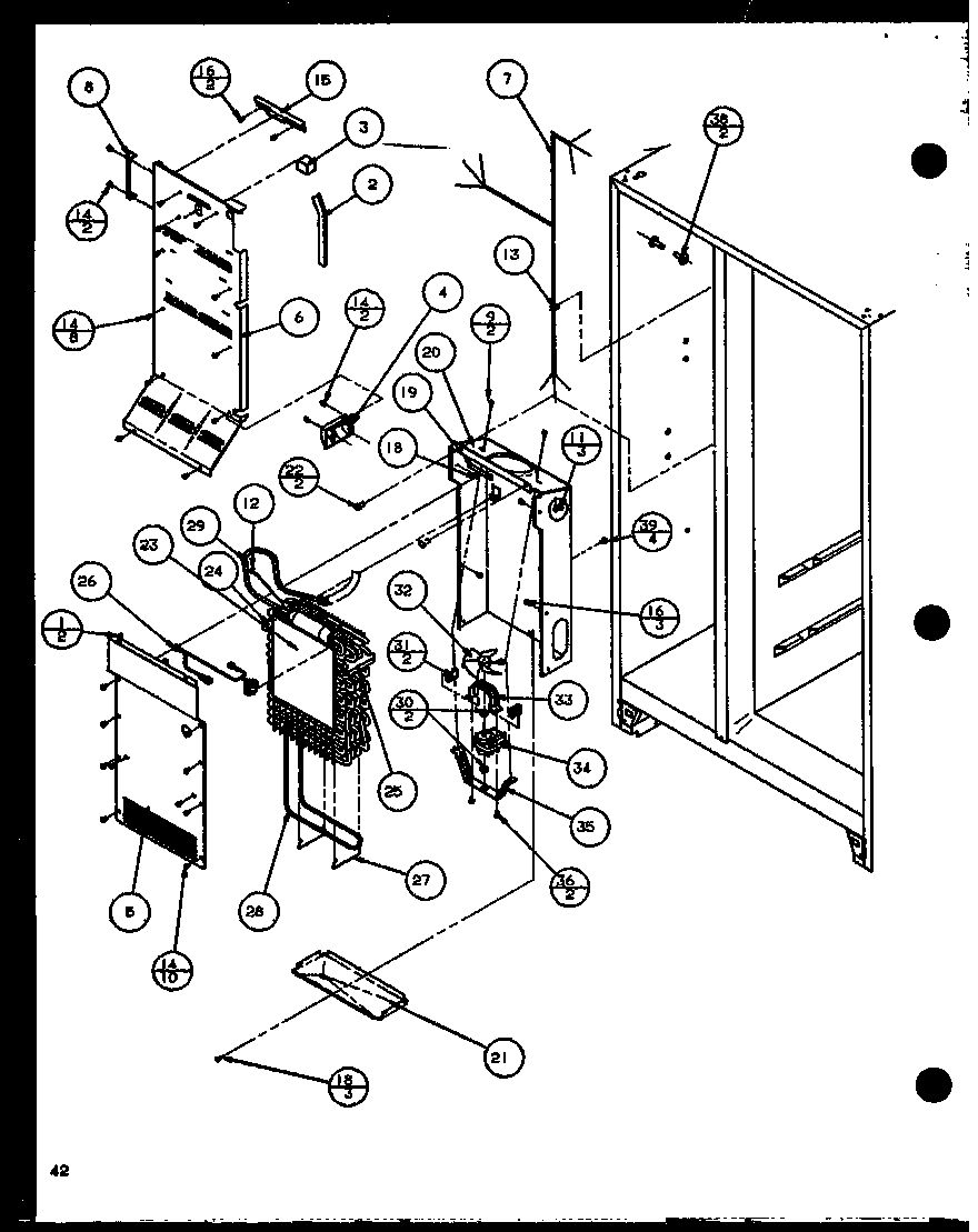 Amana SXI20J-P7870122W evaporator and air handling (sbi20j/p7870125w) diagram