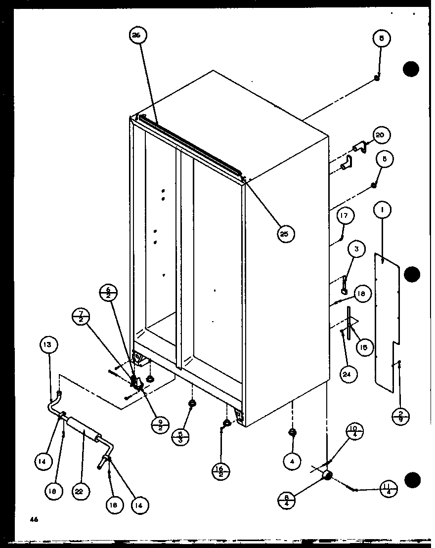Amana SXI20J-P7870122W rollers and back unit (sbi20j/p7870125w) diagram