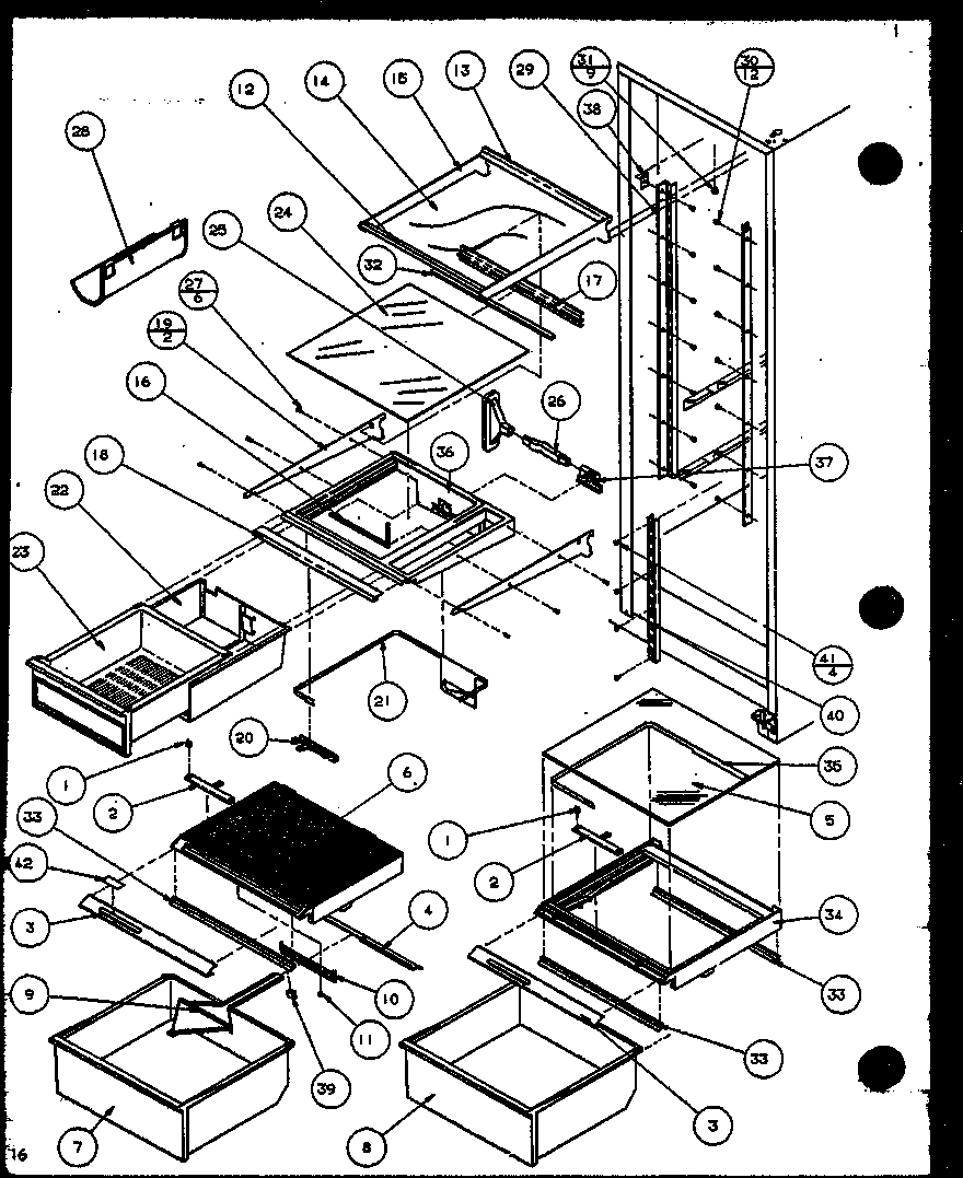 Amana SZI20K-P1117801W refrigerator shelving and drawers (szi20k/p1117801w) diagram