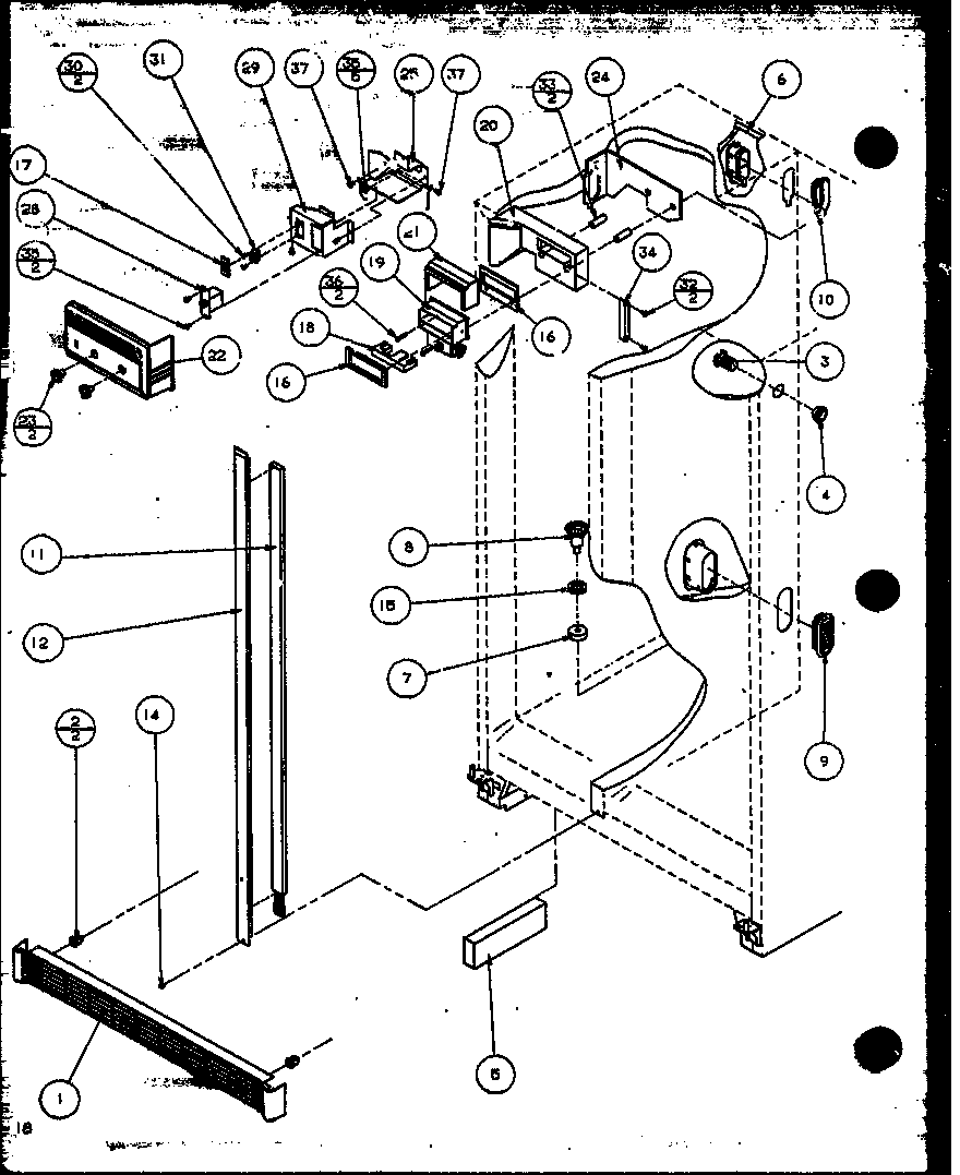 Amana SZI20K-P1117801W refrigerator/freezer controls and cabinet parts (szi20k/p1117801w) diagram