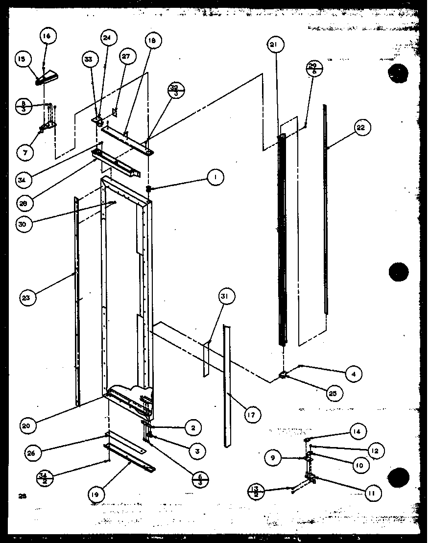 Amana SZI20K-P1117801W freezer door (sbi20k/p1117802w) diagram