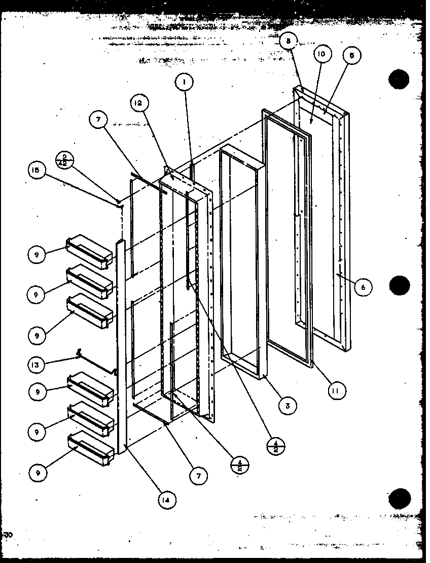 Amana SZI20K-P1117801W freezer door (sbi20k/p1117802w) diagram