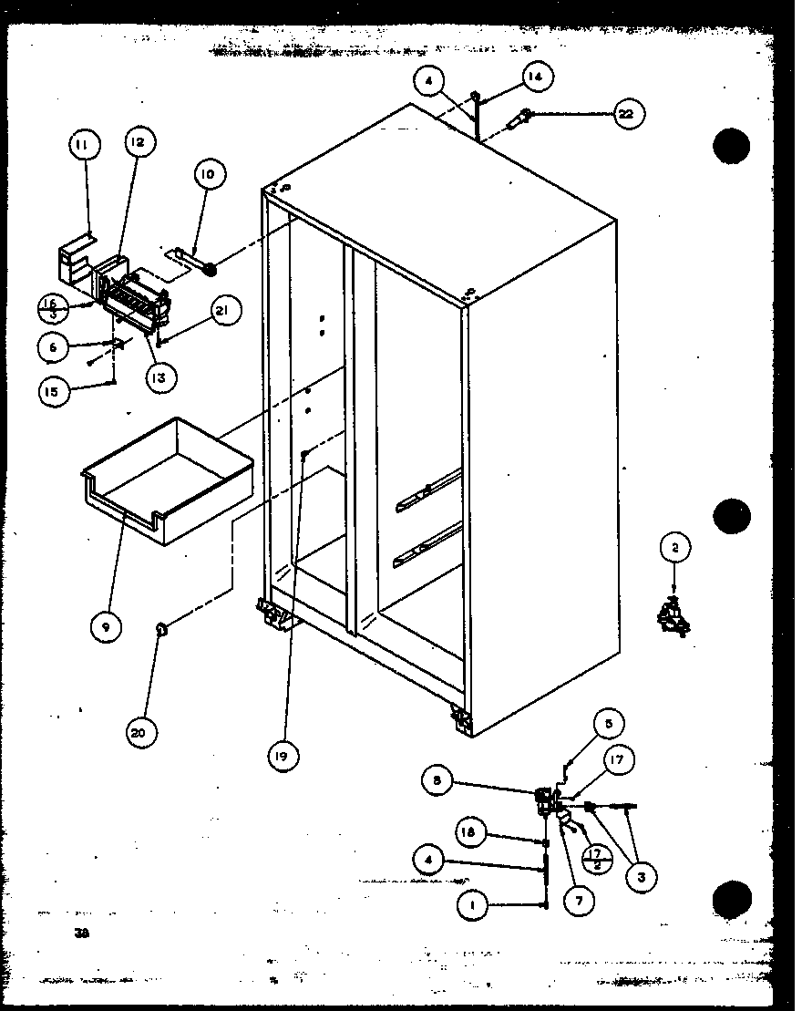 Amana SZI20K-P1117801W factory installed ice maker (sbi20k/p1117802w) diagram