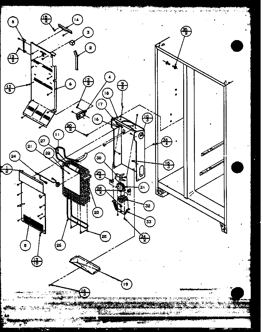 Amana SZI20K-P1117801W evaporator and air handling (sbi20k/p1117802w) diagram