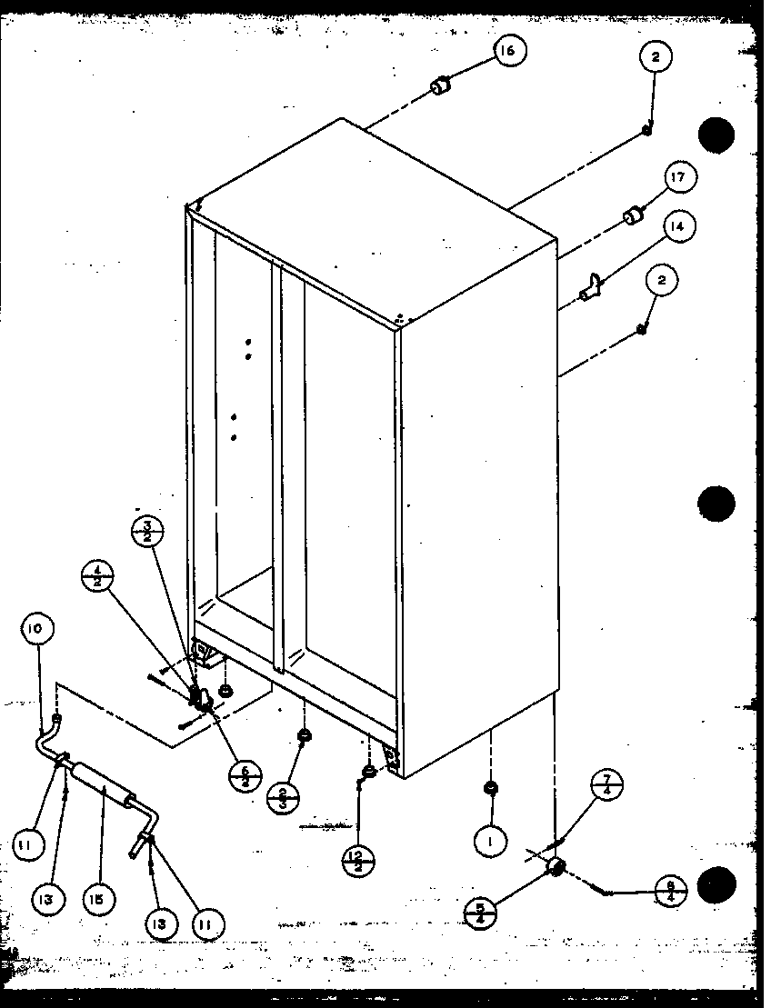 Amana SZI20K-P1117801W rollers and back unit (sbi20k/p1117802w) diagram