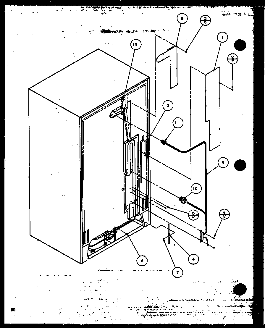 Amana SZI20K-P1117801W back of unit (sbi20k/p1117802w) diagram
