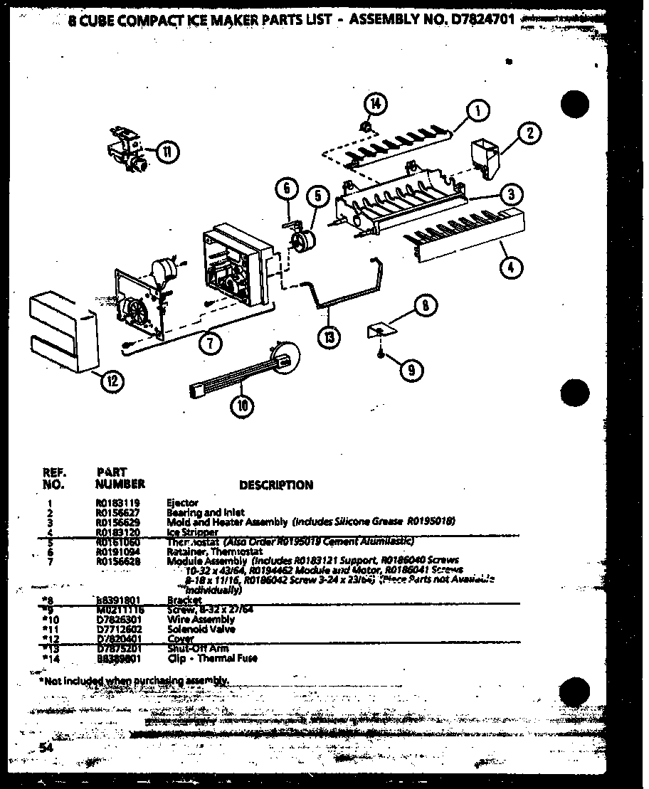 Amana SZI20K-P1117801W ice maker diagram