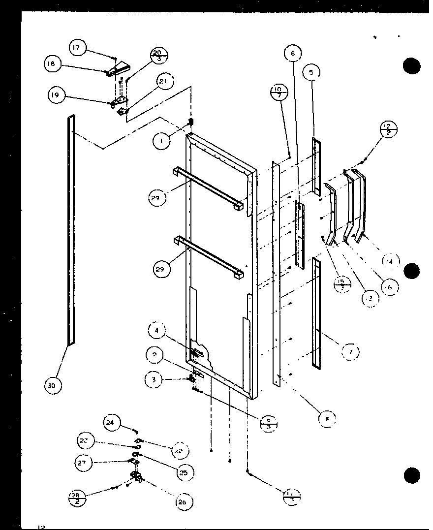 Amana SXD22J-P1116104W refrigerator door (sxd25j/p1116401w) (sxd25j/p1116402w) diagram