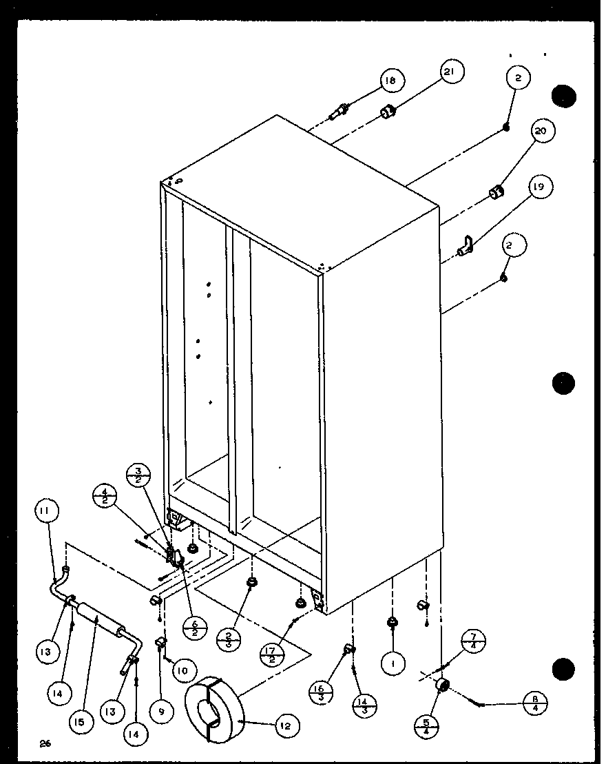 Amana SXD22J-P1116104W drain and rollers (sxd25j/p1116401w) (sxd25j/p1116402w) diagram