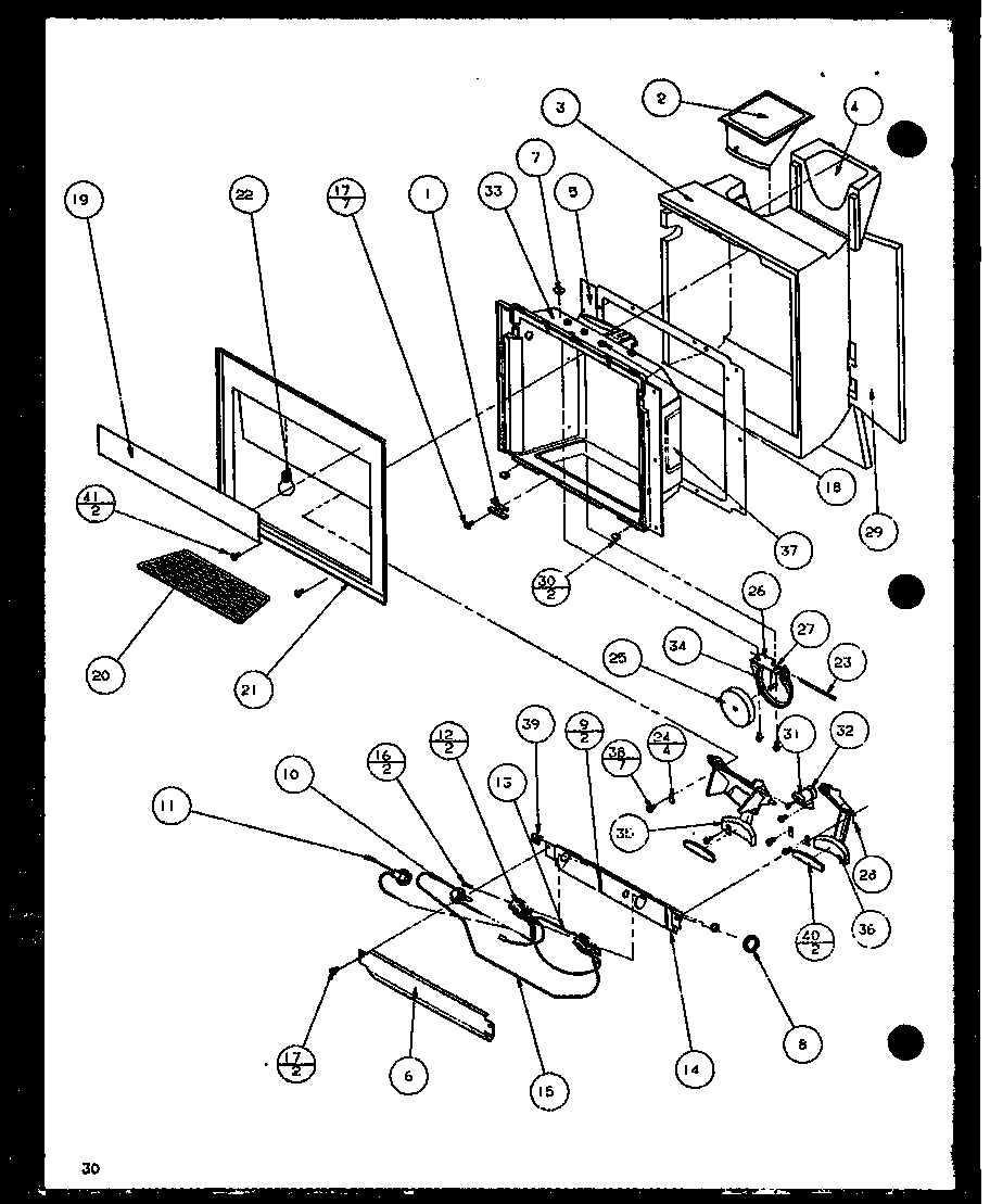 Amana SXD22J-P1116104W ice and water cavity (sxd25j/p1116401w) (sxd25j/p1116402w) diagram