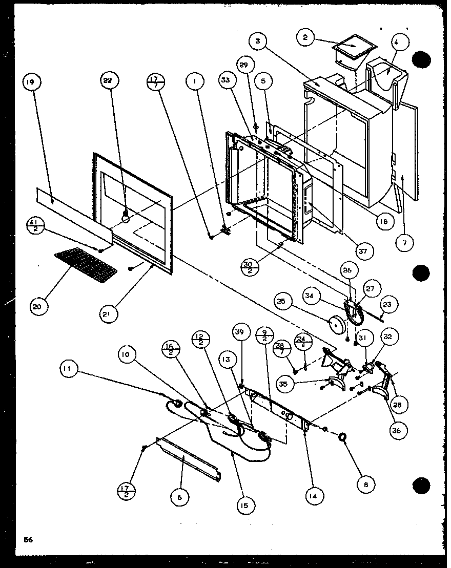 Amana SXD22J-P1116104W ice and water cavity (sxd25jb/p1116403w) (sxd25jb/p1116404w) diagram