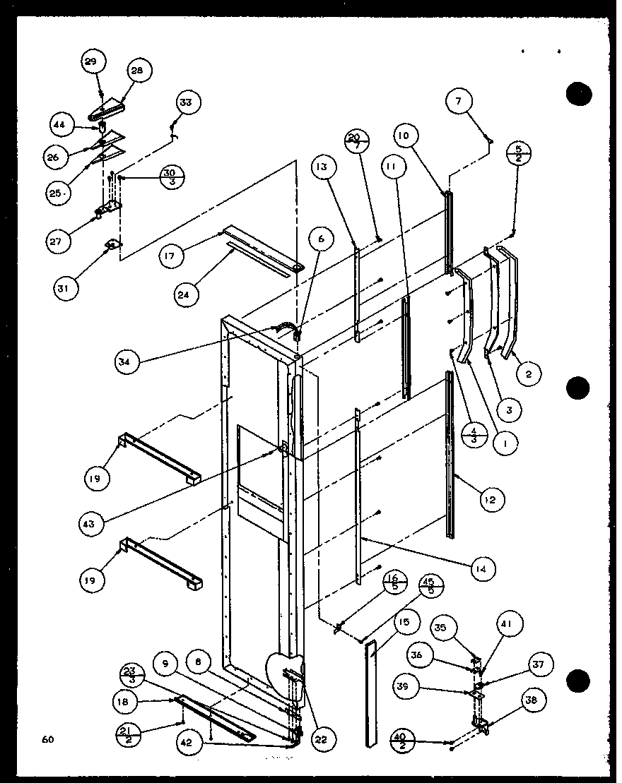 Amana SXD22J-P1116104W freezer door (sxd25jp/p1116405w) (sxd25jp/p1116406w) diagram