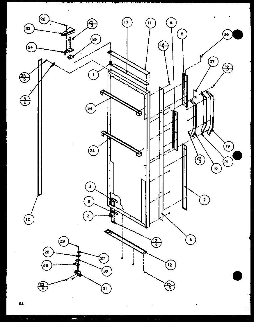 Amana SXD22J-P1116104W refrigerator door (sxd25jp/p1116405w) (sxd25jp/p1116406w) diagram