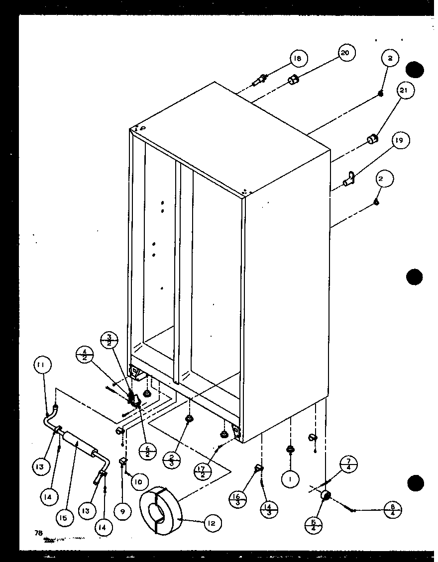 Amana SXD22J-P1116104W drain and rollers (sxd25jp/p1116405w) (sxd25jp/p1116406w) diagram