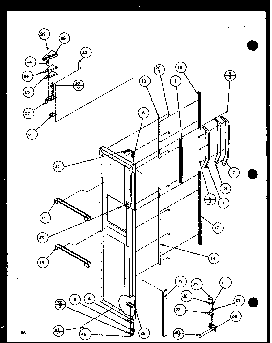 Amana SXD22J-P1116104W freezer door (sxd22j/p1116103w) (sxd22j/p1116104w) diagram