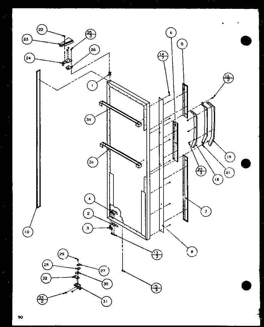 Amana SXD22J-P1116104W refrigerator door (sxd22j/p1116103w) (sxd22j/p1116104w) diagram