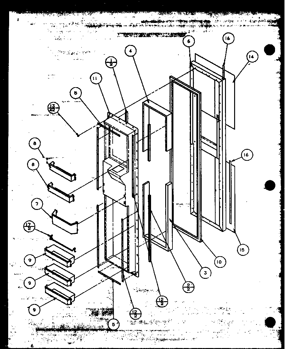 Amana 36508L-P1121708WL freezer door diagram