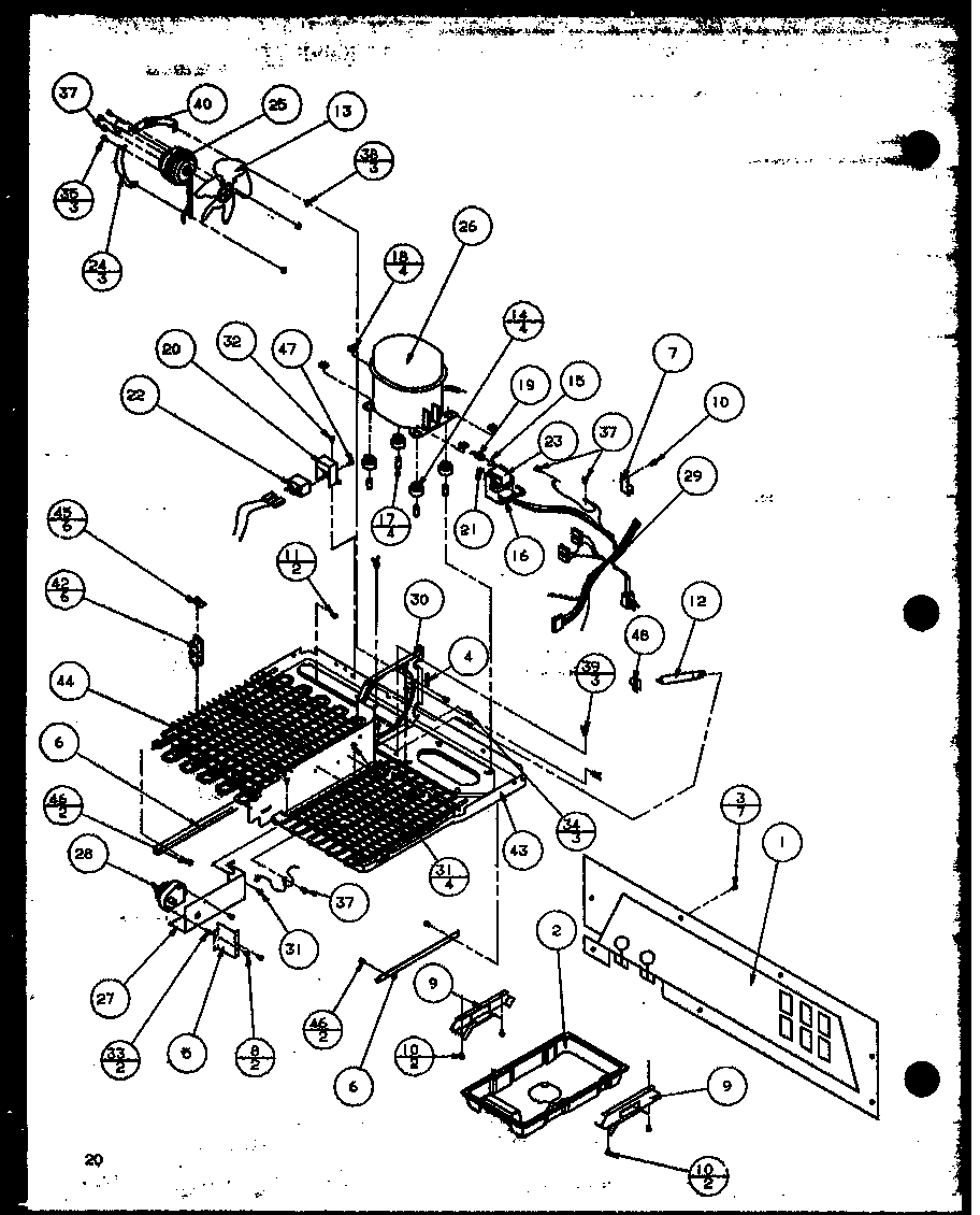 Amana 36508L-P1121708WL machine compartment (tecumseh compressor) (36271w/p1121802ww) (36278l/p1121804wl) (36501w/p1121706ww) (36508l/p1121708wl) diagram