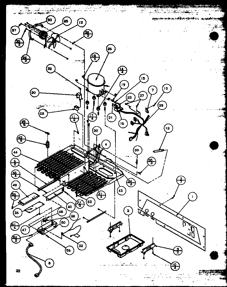 Amana SZDE25ML-P1121201WL machine compartment diagram