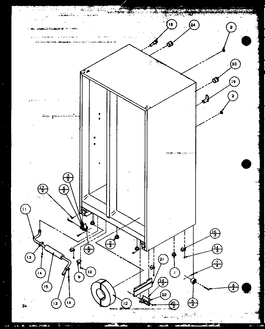 Amana SZDE25ML-P1121201WL drain and rollers diagram