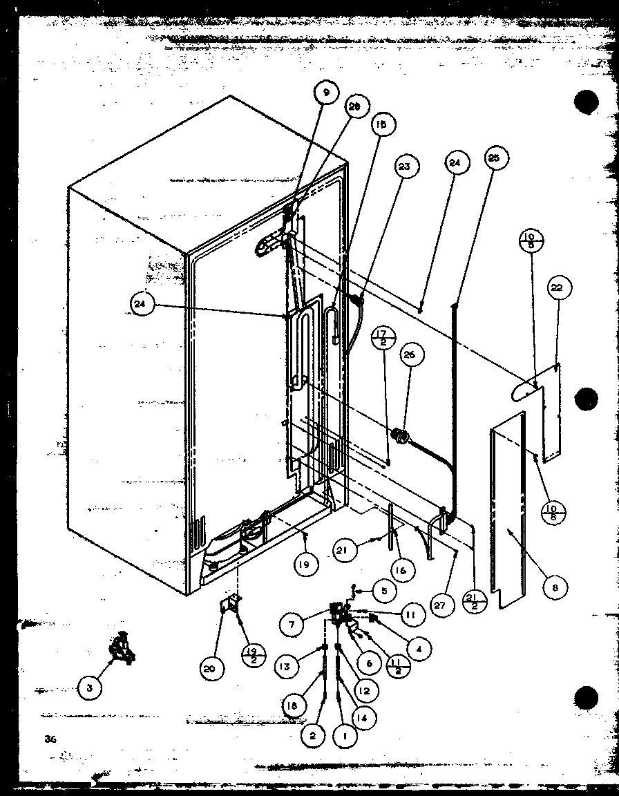 Amana SZDE25ML-P1121201WL cabinet back diagram
