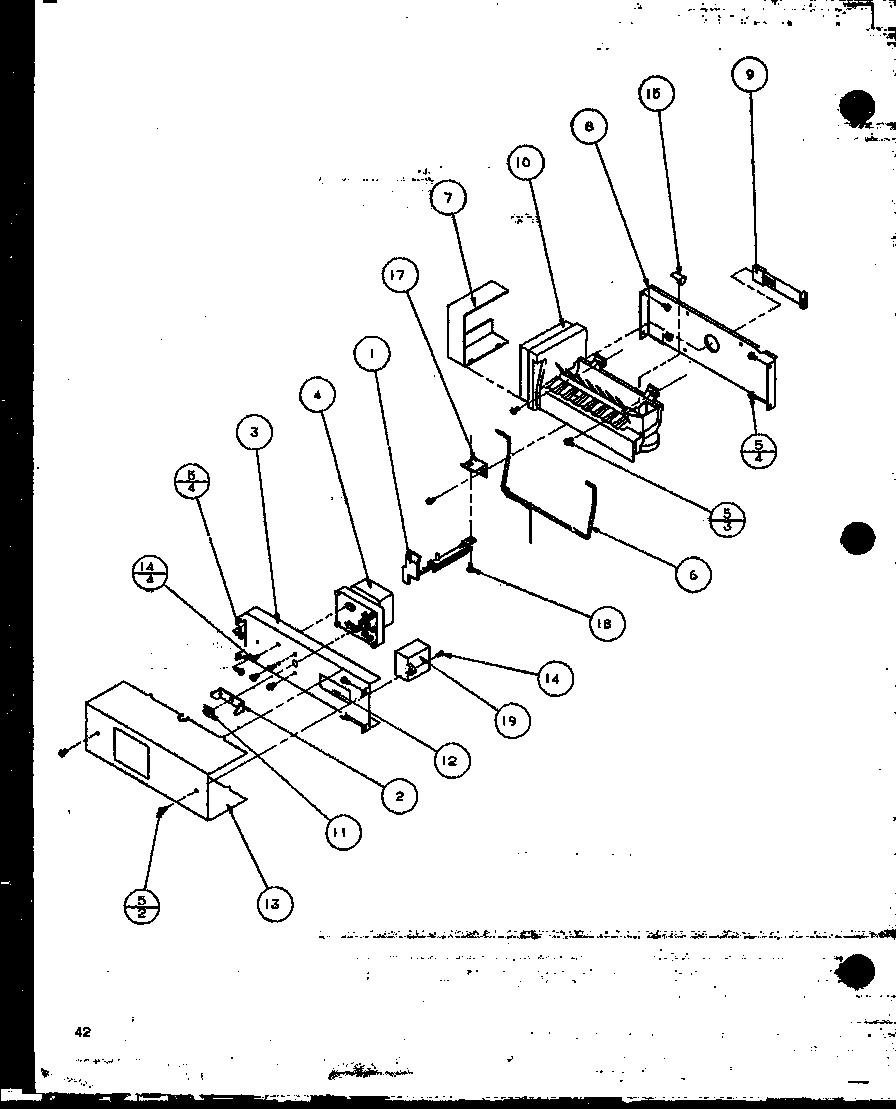 Amana SZDE25ML-P1121201WL ice bucker and ice maker diagram