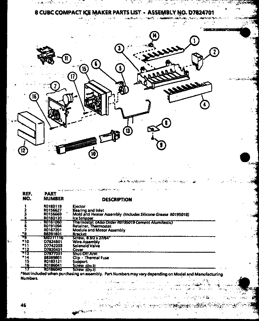 Amana SZDE25ML-P1121201WL 8 cubc compact ice maker diagram