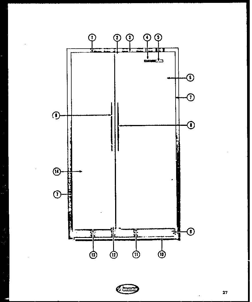 Amana SD-22 outer door panels diagram
