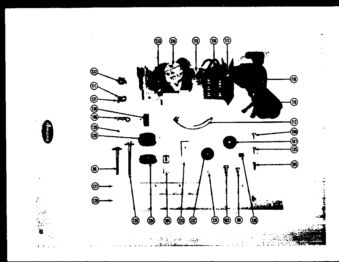 Amana SD-22 heater switch/power cord diagram