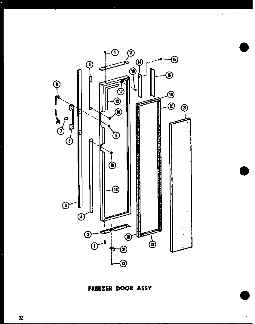 Amana SR17N-C-P60201-69WC freezer door assy diagram