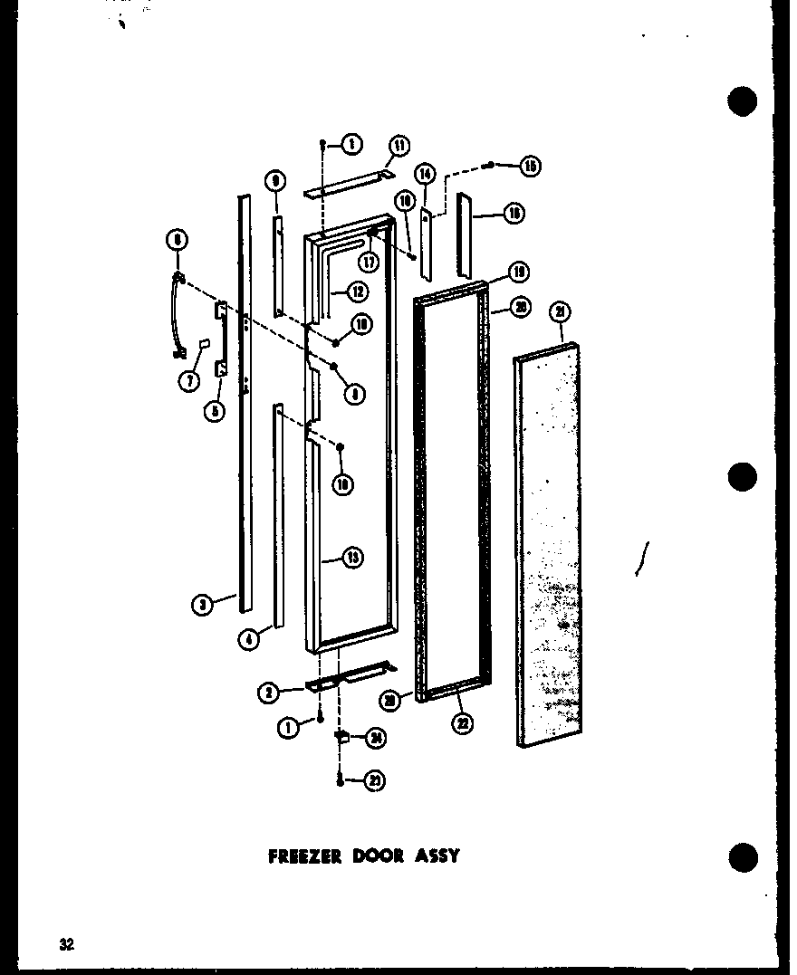 Amana SPN22N-AG-P60230-16WG freezer door assy diagram
