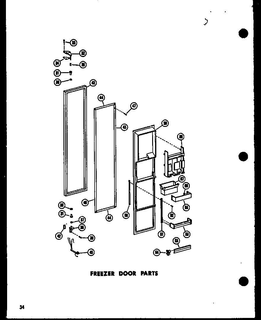 Amana SPN22N-AG-P60230-16WG freezer door parts diagram