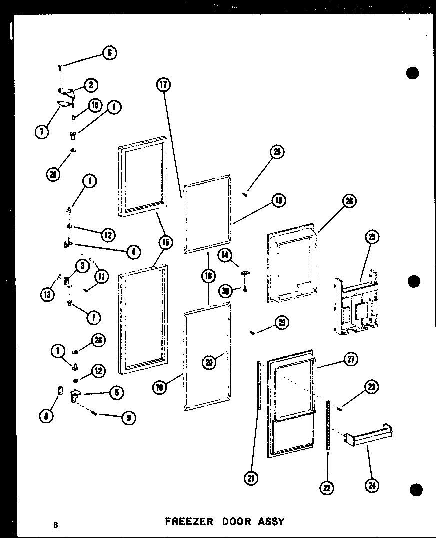 Amana SDI22B-P73320-44W freezer door assy diagram