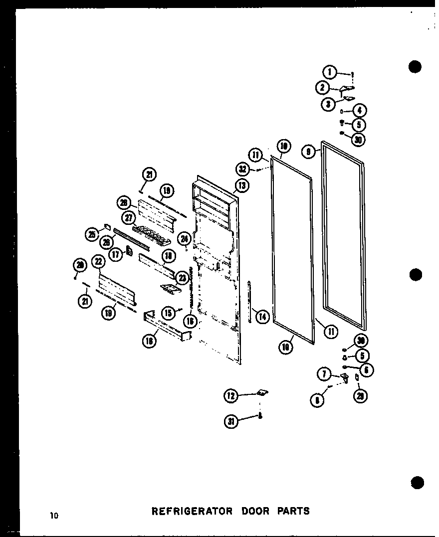 Amana SDI22B-P73320-44W refrigerator door parts diagram