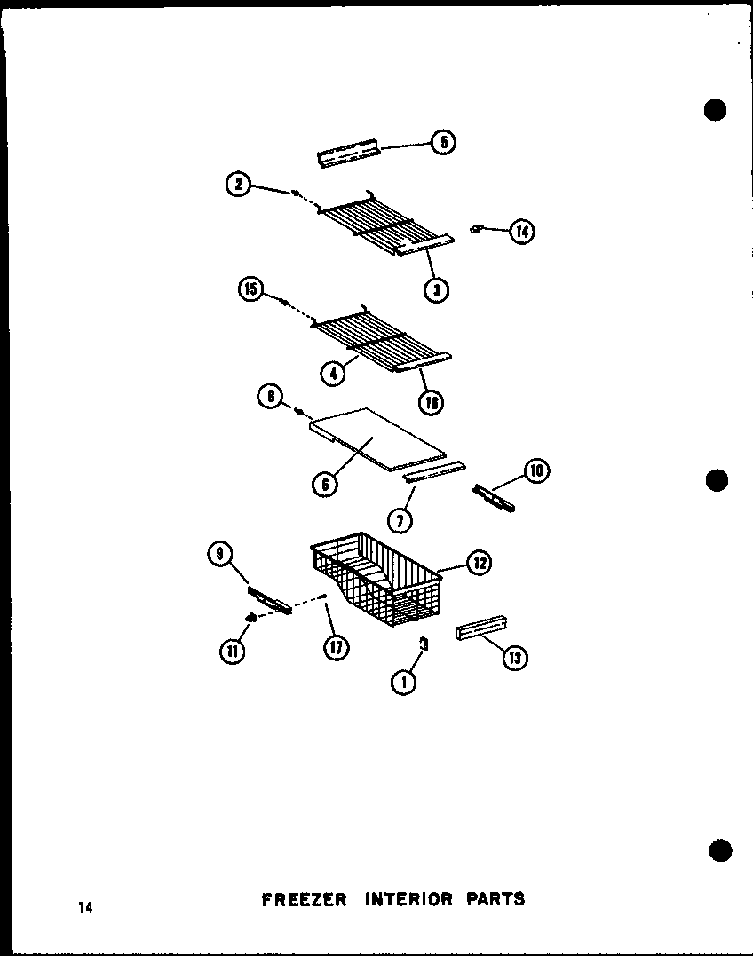 Amana SDI22B-P73320-44W freezer interior parts diagram