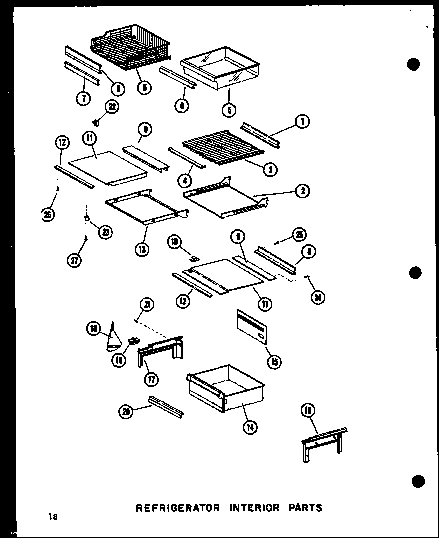 Amana SDI22B-P73320-44W refrigerator interior parts diagram