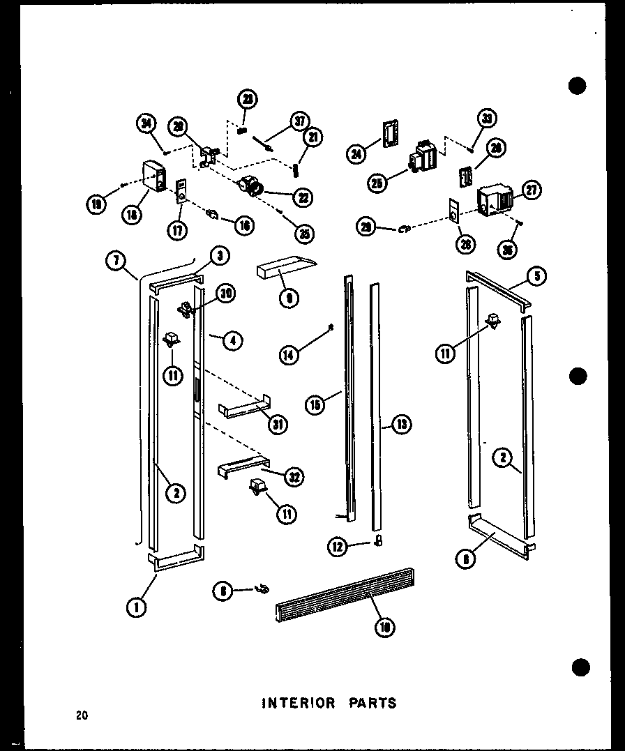 Amana SDI22B-P73320-44W interior parts diagram