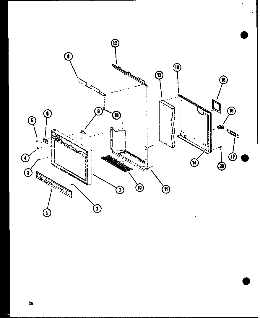 Amana SDI22B-P73320-44W front, chassis diagram