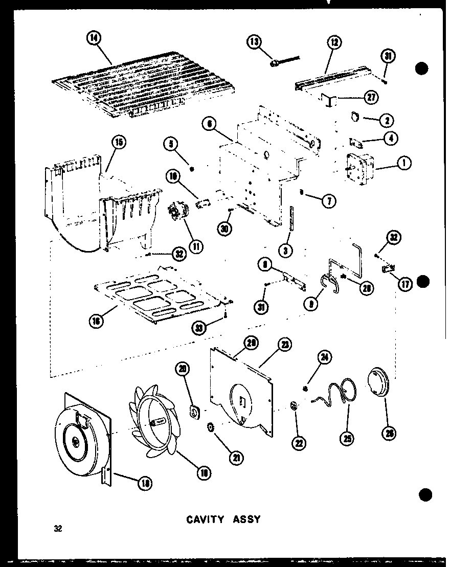 Amana SDI22B-P73320-44W motor drive/rear chassis diagram