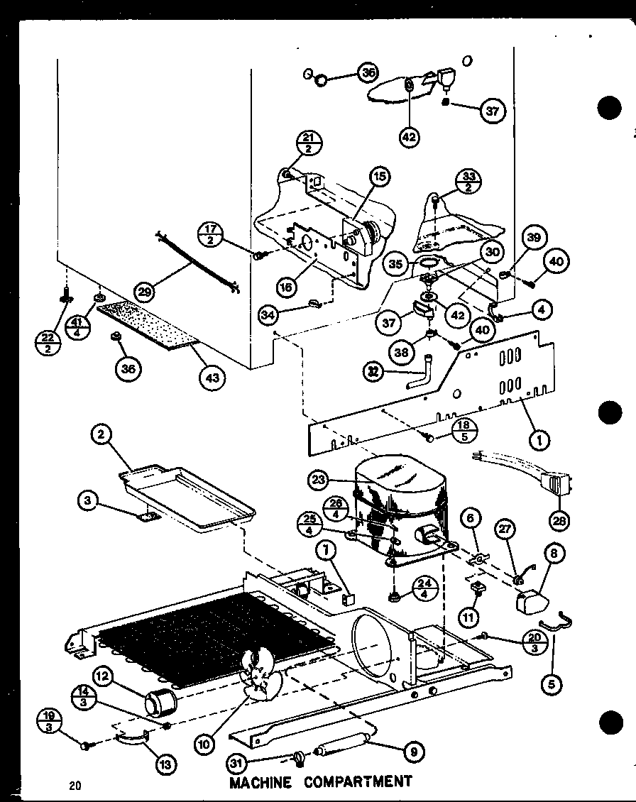 Amana SR22F1-G-P77000-1WG machine compartment diagram